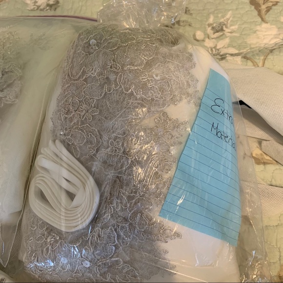 A Line Wedding Gown with Lace and Beads - Picture 7 of 9